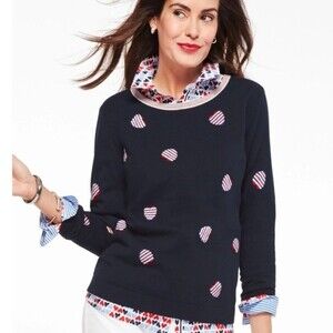 Talbots NWT 0x Heart Print Tie Back Sweater Plus 0x Petite